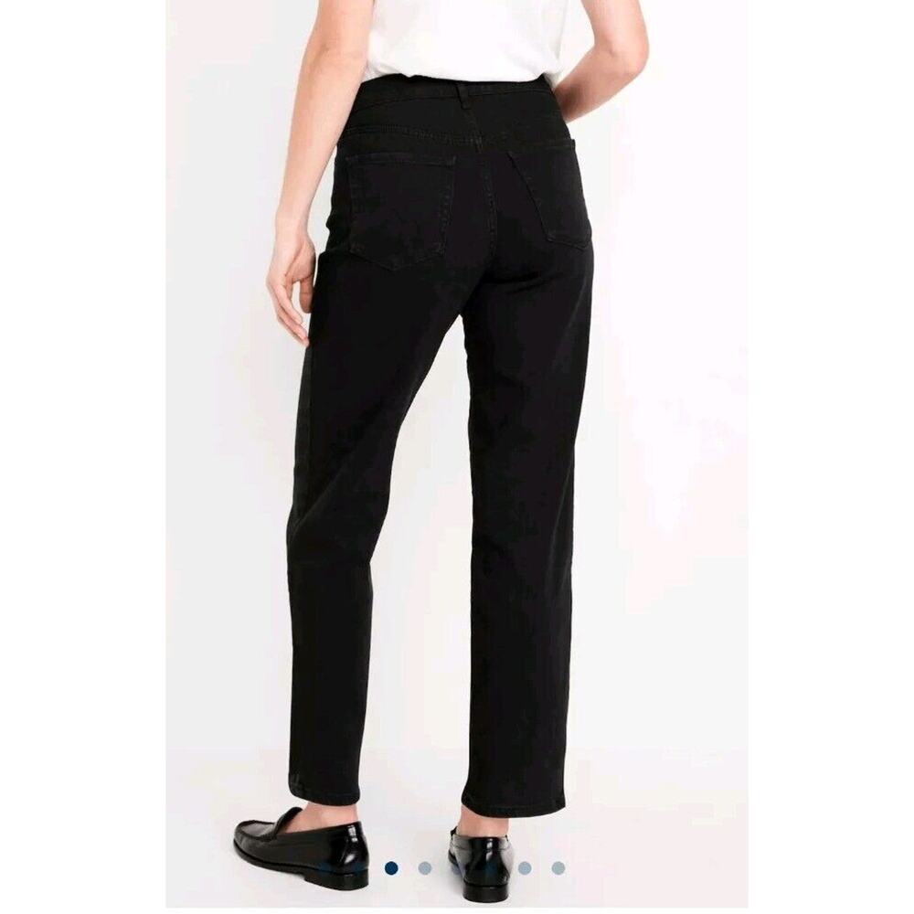 Old Navy‎ Womens 6 High Rise WOW LOOSE Jeans Black Stretch Straight Leg - Picture 5 of 12